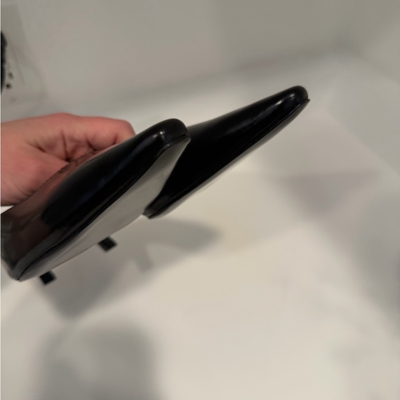 Black Suede Studio LOGAN 50 MULE Black Leather size 38.5 NEW - Picture 6 of 8